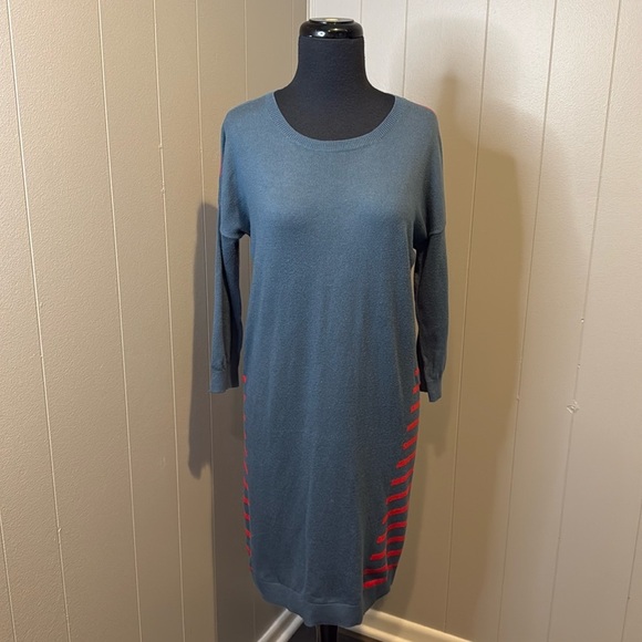 BODEN Women’s 4R Midi Cotton Wool Striped Multicolored Sweater Dress - Picture 1 of 6